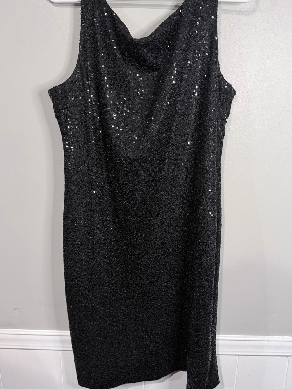 Muse Black Sequin Cowl Neck Dress